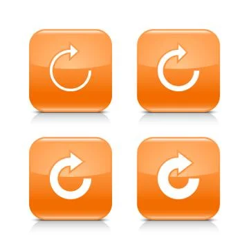 Orange icon refresh reload, rotation, repeat sign 스톡 일러스트
