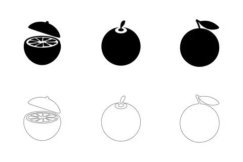 Orange icons set Stock-Illustration