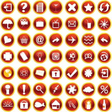 Orange icons for web Web and internet icons set on white background Copyri... Foto stock