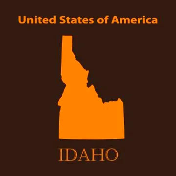 Orange Idaho map - vector illustration. Stock Illustration