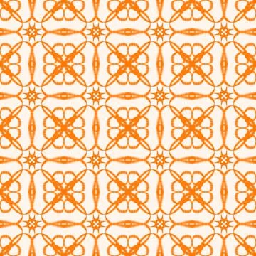 Orange ikat floral geometric pattern Illustrazione stock