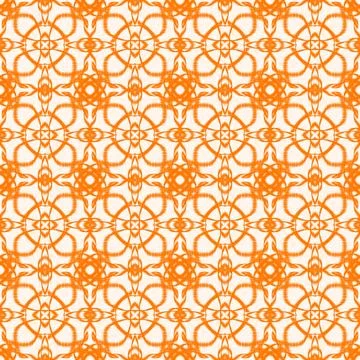 Orange ikat floral geometric pattern Stock Illustration