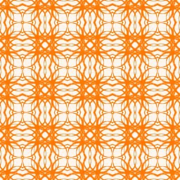 Orange ikat star geometric pattern Stock Illustration
