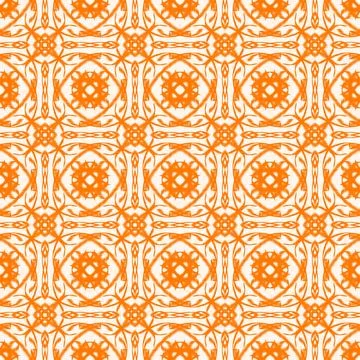 Orange ikat star geometric pattern, seamless Stock Illustration