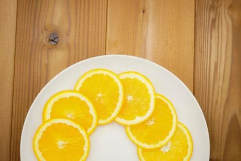 Orange of the image that has been placed in the dish Stock Photos