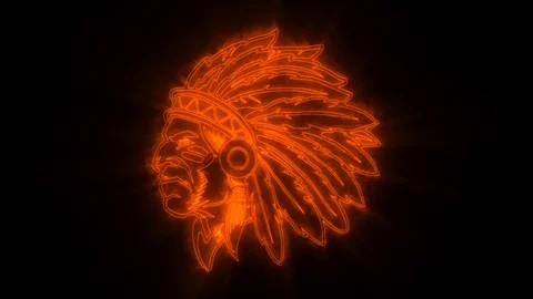 Orange Indian Warrior Animated Logo with Reveal Effect Stock-Footage 113143841