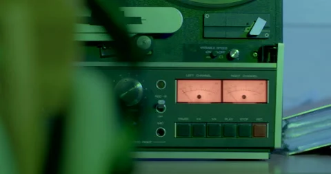 Orange indicator tape recorder movement arrows. Sound recording police work. Video stock 180424500