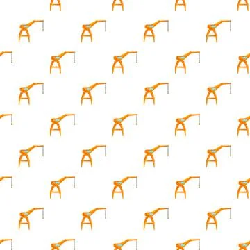 Orange industrial cranes repeating in a seamless pattern Stock Illustration