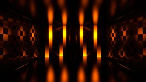 Orange Industrial Light Tunnel Techno Background VJ Loop in 4K Stock Footage 337926305