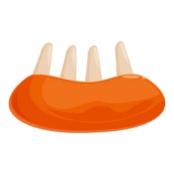 Orange inflatable raft with four empty seats floating on water Stock Illustration