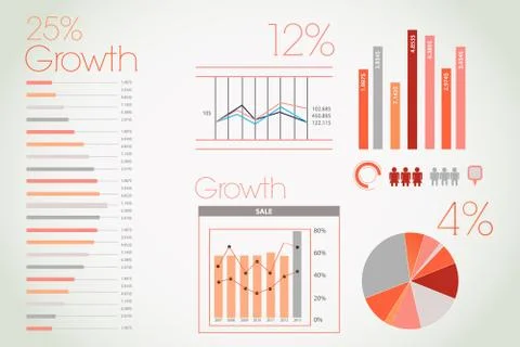 Orange info graphic Stock Illustration