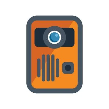 Orange intercom system allowing access to apartment building Illustrazione stock