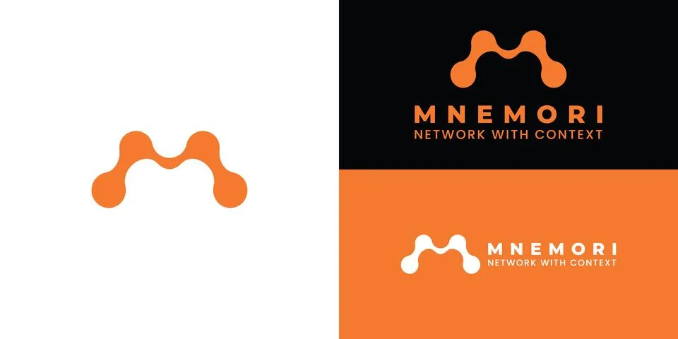 An orange, interconnected, abstract shape resembling a network or molecular bond Stock Illustration
