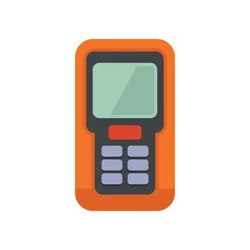 Orange inventory scanner with blank screen showing modern design Stock Illustration