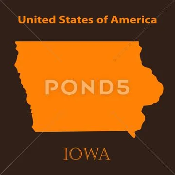 Orange Iowa map - vector illustration.: Royalty Free 62839862