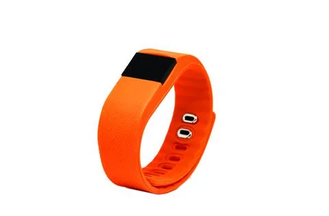 Orange isolated pedometer Stock Photos