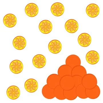 Orange isolated on white background. Stock Illustration