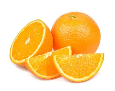 Orange isolated on the white background Stock Photos