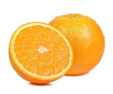 Orange isolated on the white background Stock Photos
