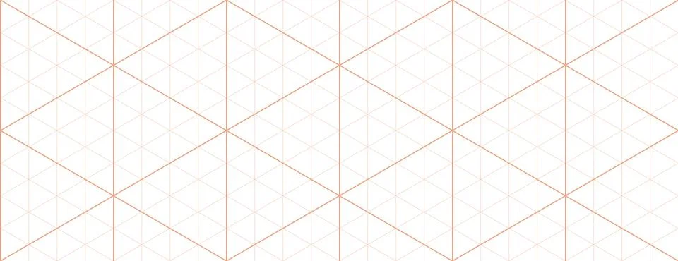 Orange isometric grid graph paper background. Seamless pattern guide backgr.. Illustrazione stock