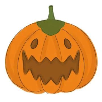 Orange Jack O Lantern Pumpkin On White Background Stock Illustration