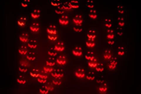 Orange Jack O' Lantern Shaped Bokeh Stock Photos