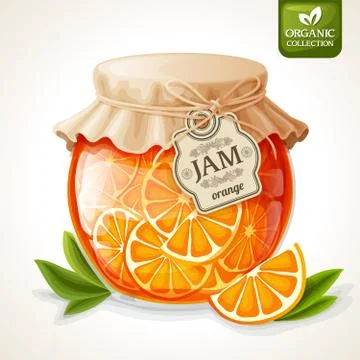 Orange jam jar Stock Illustration