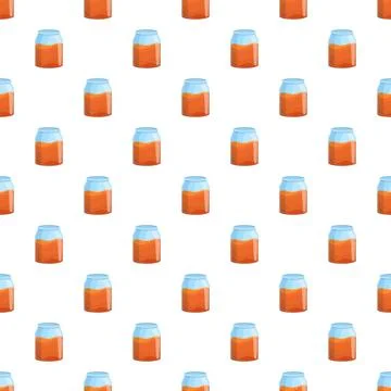 Orange jam jars seamless pattern illustration Stock Illustration