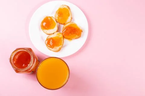 Orange jam toasts Foto stock