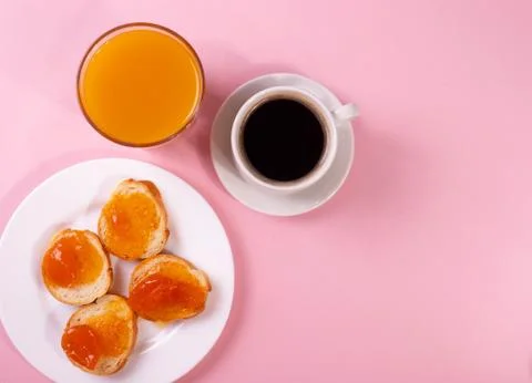 Orange jam toasts Stock Photos