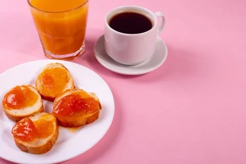 Orange jam toasts Stock Photos