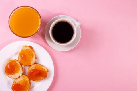 Orange jam toasts Stock Photos