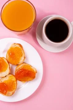 Orange jam toasts Stock Photos