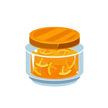 Orange Jam  In Transparent Jar Stock Illustration