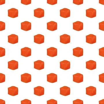Orange jelly candy cubes seamless repeating pattern Stock Illustration