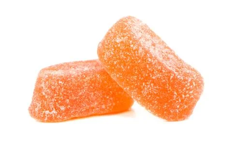 Orange jelly candy Stock Photos