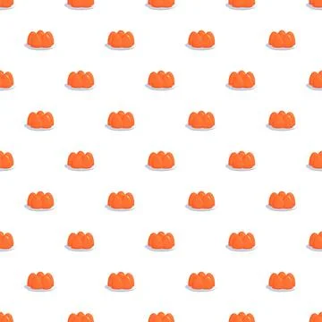 Orange jelly dessert pattern on white background Illustrazione stock
