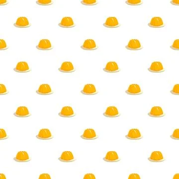 Orange jelly dessert pattern on white background Stockillustratie