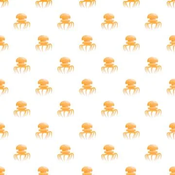 Orange jellyfish repeating pattern on white background Stockillustratie