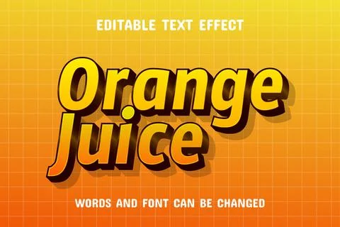 Orange juice 3d text effect Stock Illustration
