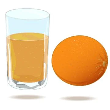 Orange juice and orange Stock Illustration