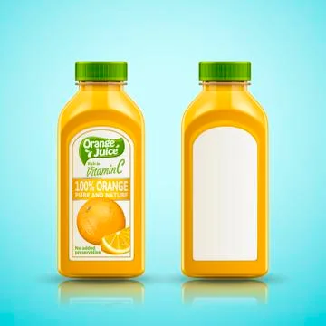 Orange juice bottle set Stock Illustration