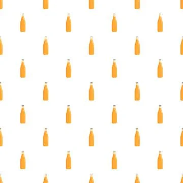 Orange juice bottles repeating seamless pattern design イラスト素材