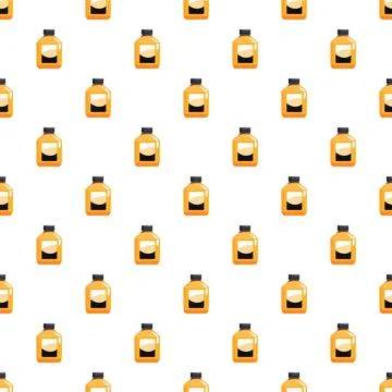 Orange juice bottles seamless pattern background イラスト素材