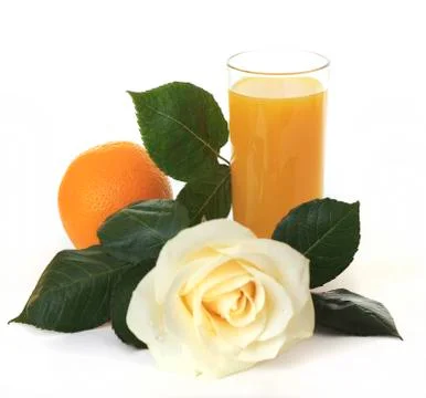 Orange juice for breakfast. 스톡 사진