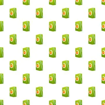 Orange juice carton pattern with straw on white background Illustrazione stock