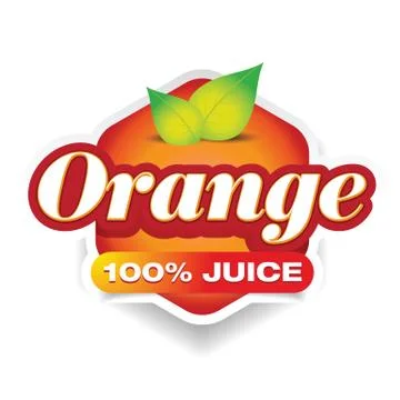 Orange Juice drink label sign Stock Illustration