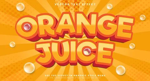 Orange Juice editable text effect Template Stock Illustration