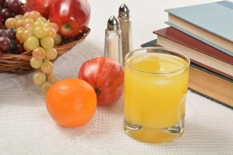 Orange juice with fruit Stock Photos
