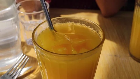 Orange Juice in glass Video stock 201435533